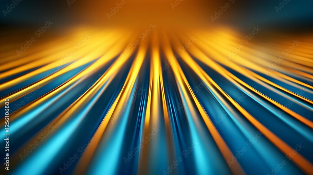 Poster an abstract image featuring vibrant lines in blue and orange, creating a dynamic and energetic visua