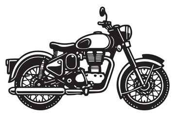 Naklejka premium Classic Motorcycle Silhouette Vector Illustration for Vintage Design