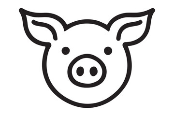 Fototapeta premium Cute Pig Face Silhouette Vector Design for Farm and Animal Themes