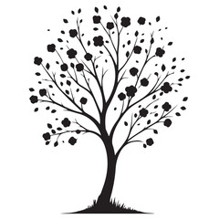 Blooming Tree Vector Graphic Illustration Spring Season Nature Design