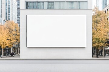 Large White Billboard Above Busy Street in Urban Environment