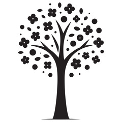 Tree Silhouette Vector Graphic Floral Tree Design for Nature
