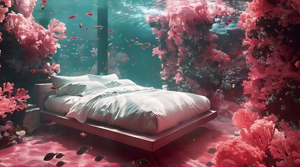 underwater scene with coral reef