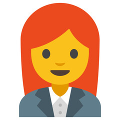 Girl with Orange Hair and Suit Jacket Clipart Illustration | Minimalistic Cartoon Style Isolated on White Background
