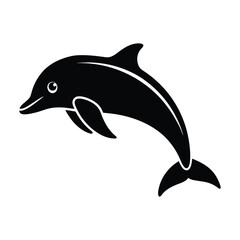 Obraz premium A dolphin vector silhouette illustration