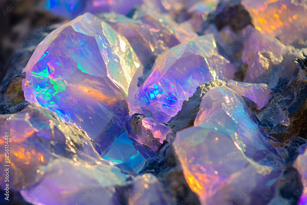 Poster colorful gemstones in abstract design made generative ai