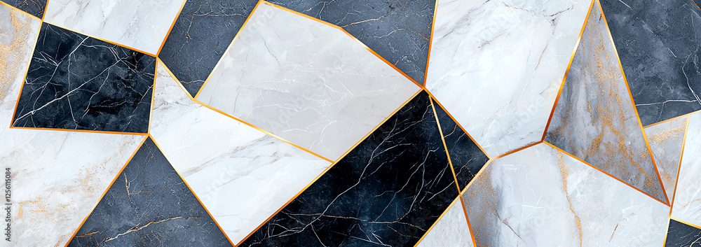 Poster high resolution digital photograph of abstract marble pattern with geometric shapes and contrasting 