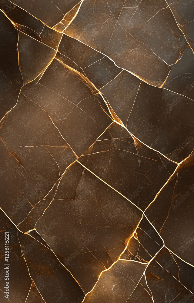 Poster high resolution digital artwork of dark marble texture with golden veins. intricate patterns and ric