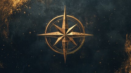 Compass Rose Logo Design: Modern Minimalist Icon for Strategic Navigation Branding