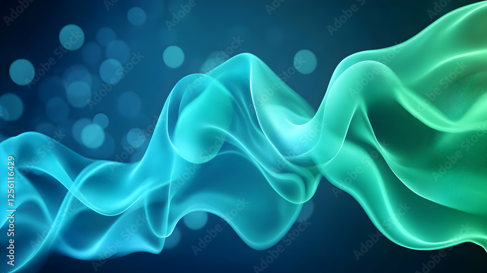 Canvas Prints a vibrant abstract wave illustration on a gradient blue background, showcasing fluid motion and soft
