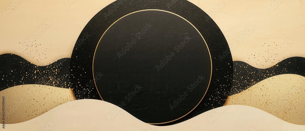 Poster abstract design concept featuring circular elements and flowing patterns digital art minimalist
