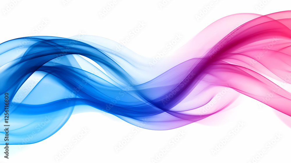 Poster a vibrant blend of flowing blue and pink colors, creating a dynamic wave pattern that evokes creativ