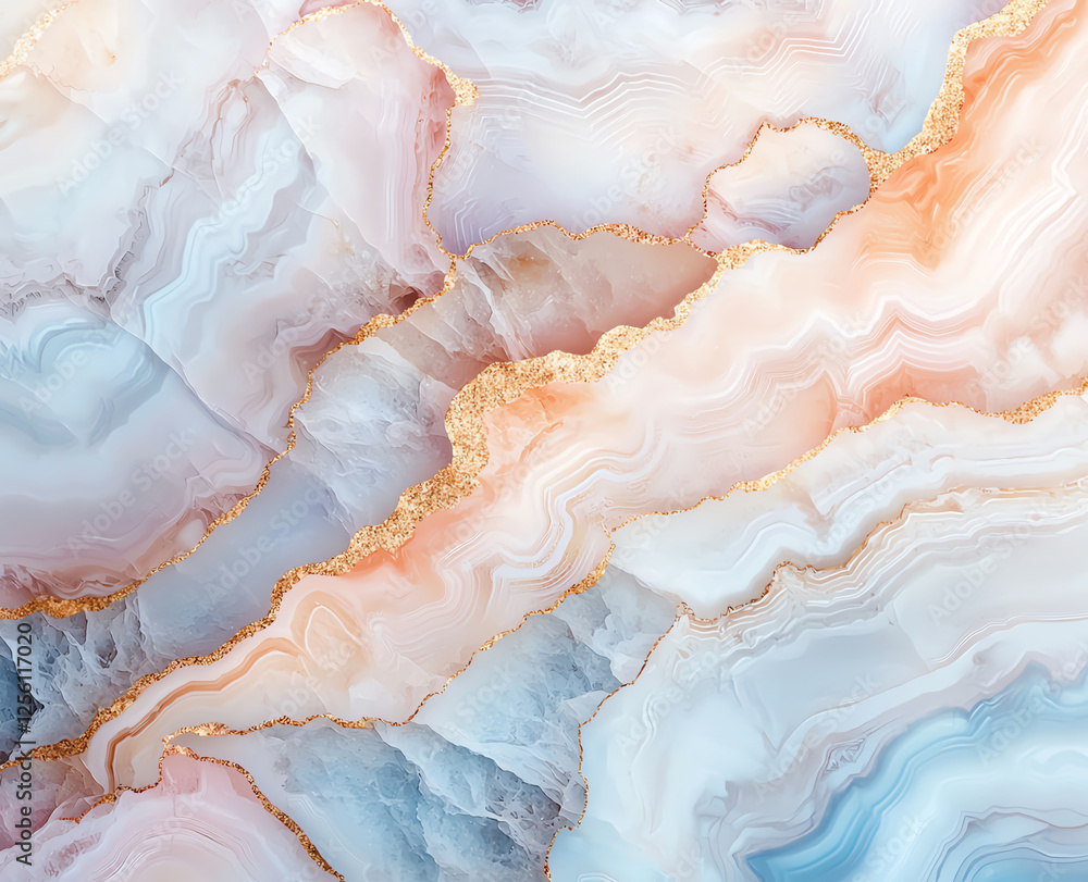 Poster abstract background with colorful agate patterns featuring soft pastel hues and golden accents. this