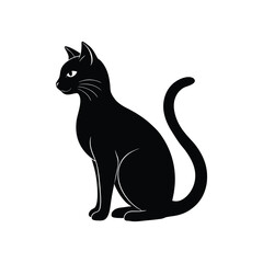 black cat vector illustration isolated on white background
