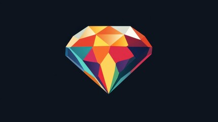 Fototapeta premium Gem Logo Design: Elegant Minimalist Icon for Luxury & Precision Branding