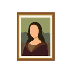 Mona Lisa portrait without face in flat style. Vector stock