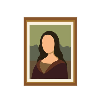 Mona Lisa portrait without face in flat style. Vector stock