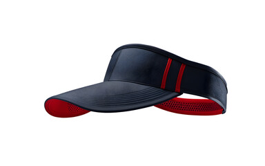 A stylish sports visor made of breathable fabric, isolated on a empty plain background