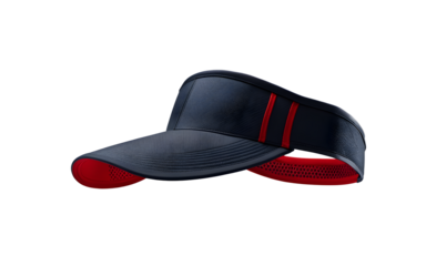 A stylish sports visor made of breathable fabric, isolated on a empty plain background