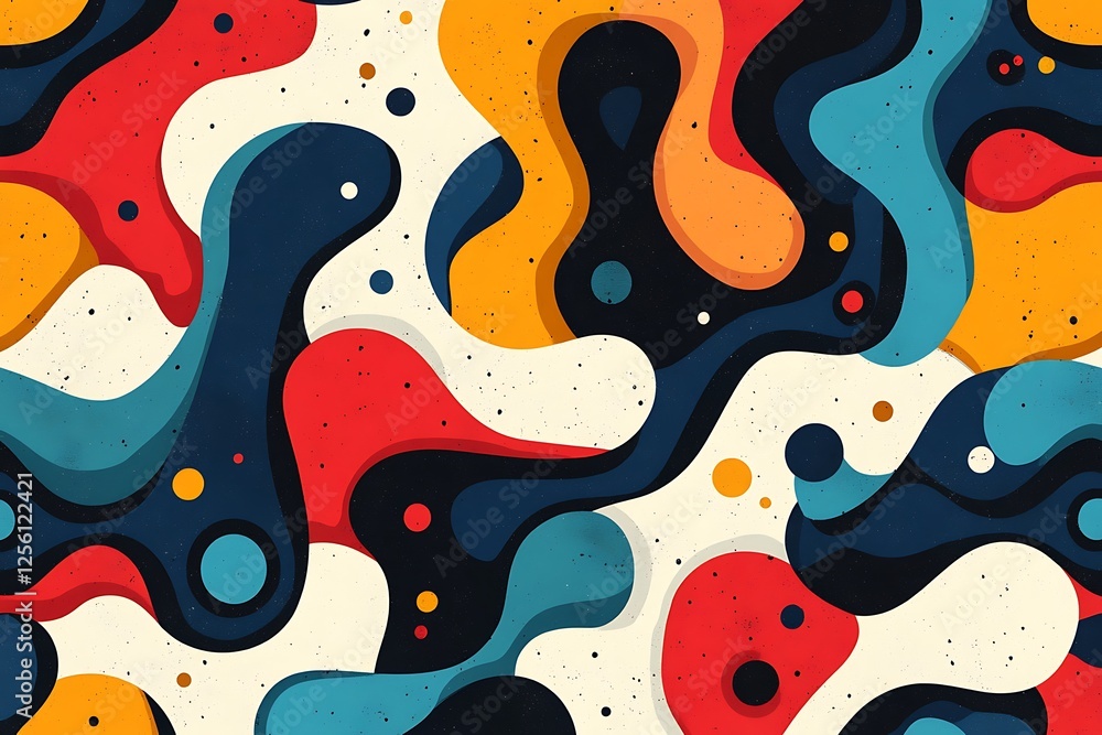 Poster abstract colorful wavy shapes pattern background.