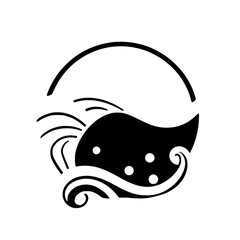 Black and White Minimalist Whale Illustration: A Modern, Artistic Sea Scene.