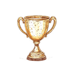 Golden Trophy Triumphant Victory Celebration Achievement