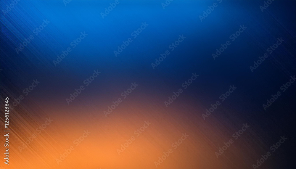 Wall mural dark blue and orange gradient abstract background banner with blur