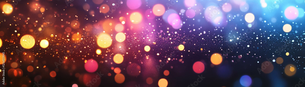 Poster droplets on window pane blur city lights creating a colorful bokeh effect at night
