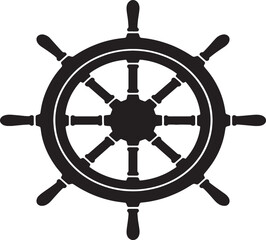 Obraz premium Ship Wheel Navigation Control Illustration