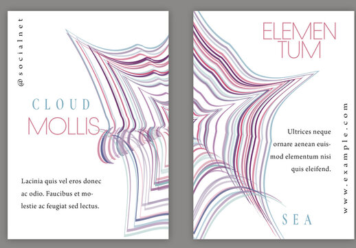 Flyer A4 with Futuristic Colored Abstract Geometric Shape