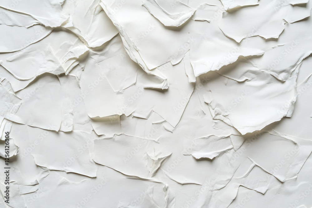 Poster Textured background of torn white paper creates an artistic and abstract composition for creative projects