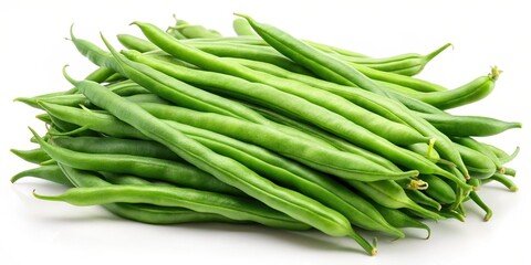 Obraz premium Green Beans on White Background