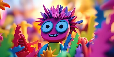 Naklejka premium colorful and fun portrait of person