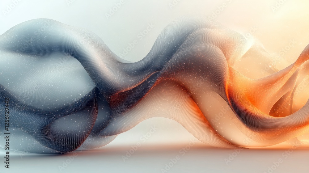 Poster abstract geometric wave design with gradient colors and shapes