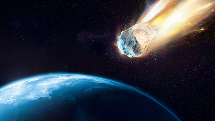 Asteroid entering Earth atmosphere