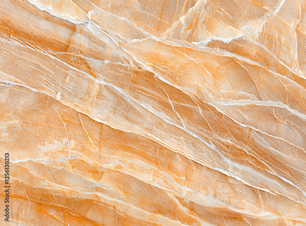 Poster close up of surface texture of onyx marble, showcasing its unique orange and white patterns. intrica