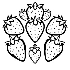 Vector illustration of a circular pattern of strawberries.