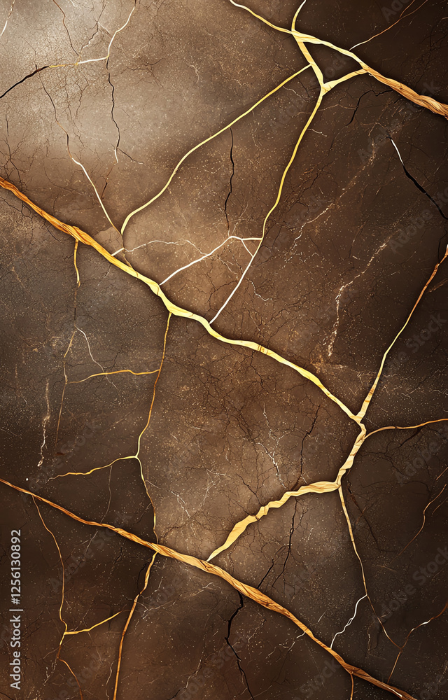 Poster high resolution textured background featuring dark stone with golden veins. intricate patterns creat