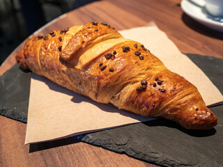 spanish breakfast croissant in a bar