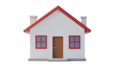 A small house with a red roof