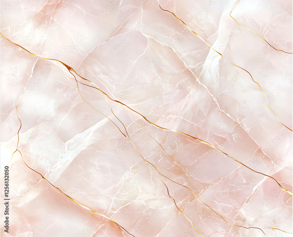 Poster soft pink and white marble pattern with delicate golden veins creates elegant and sophisticated back