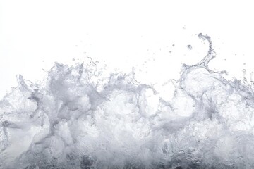 Fototapeta premium dramatic ocean wave with crystalline water and white foam, frozen in motion against pure white background, high-speed photography style