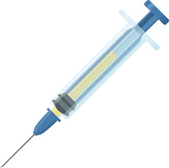 Fototapeta premium Medical Syringe with Needle and Yellow Liquid for Healthcare and Vaccination