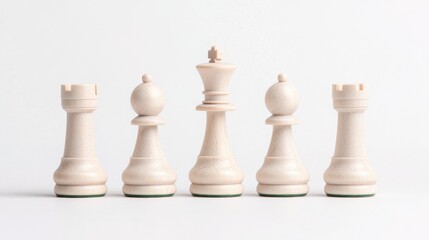 Chess Pieces On A White Background Set