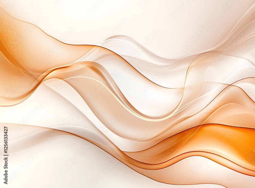Poster abstract background in warm tones featuring flowing waves and smooth lines, creating sense of moveme