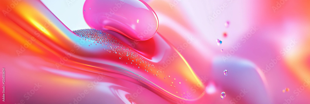 Poster flowing organic shapes with vibrant color transitions create a natural movement effect