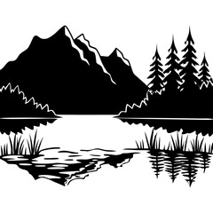 mountain landscape vector illustration