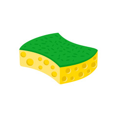 Dish, Washing Sponge, Kitchen Vector Illustration Isolated