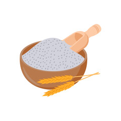 Flour, Kitchen Vector Illustration Isolated