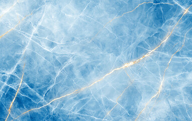 Obraz premium Abstract blue marble texture background with golden veins, creating serene and elegant appearance. Ideal for design projects, wallpapers, and backgrounds